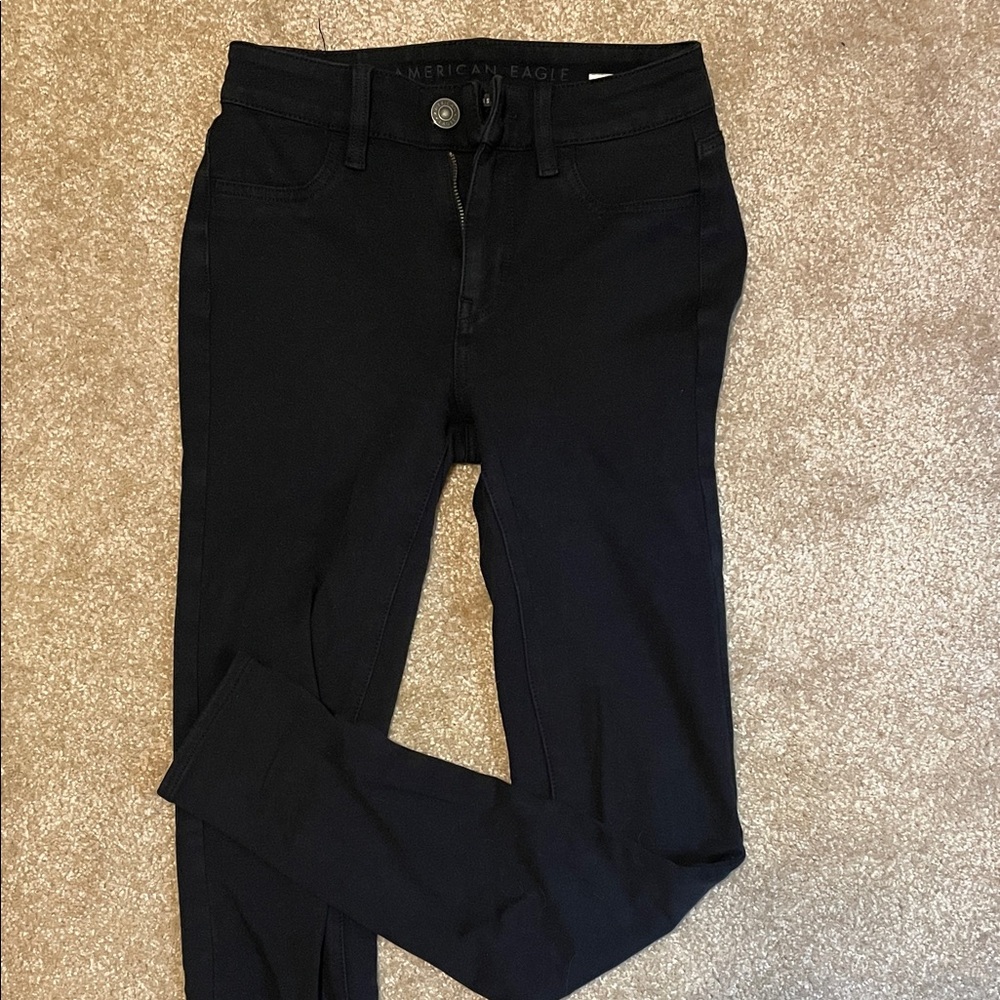 American Eagle Outfitters Women's Black Skinny Jeans / super stretch jeggings